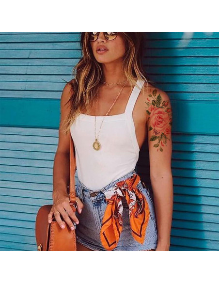 Tatuajes Temporales de Flores Ooopsi - 10 Hojas Premium Tatuajes Temporales de Flores Ooopsi - 10 Hojas Premium