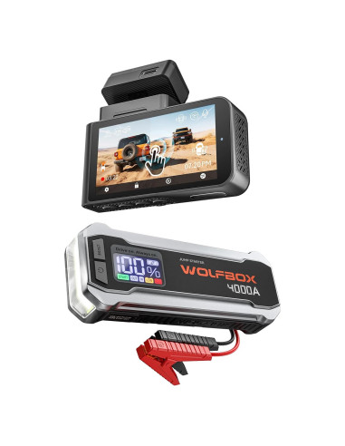 Arrancador de Batería 24000mAh WOLFBOX 4000A + Cámara X3 2.5K