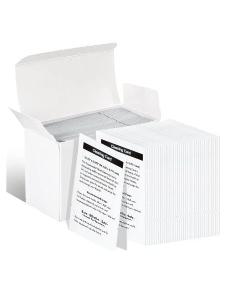 100 Tarjetas de Limpieza Doble Cara ZISDHNEO para Lectores de Tarjetas