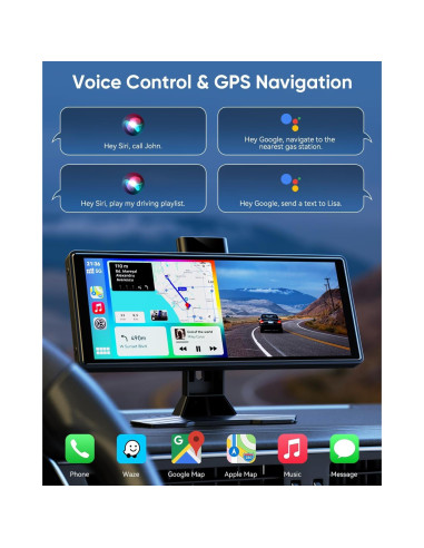 Pantalla Inalámbrica Portátil Carplay WANAWONG 10.26" HD GPS