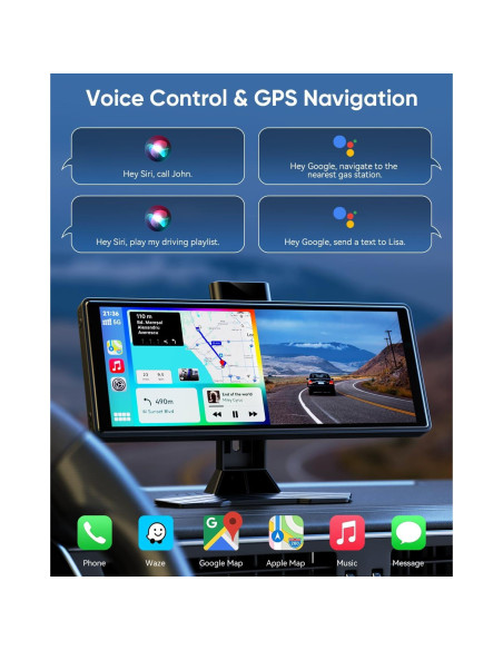 Pantalla Inalámbrica Portátil Carplay WANAWONG 10.26" HD GPS Pantalla Inalámbrica Portátil Carplay WANAWONG 10.26" HD GPS