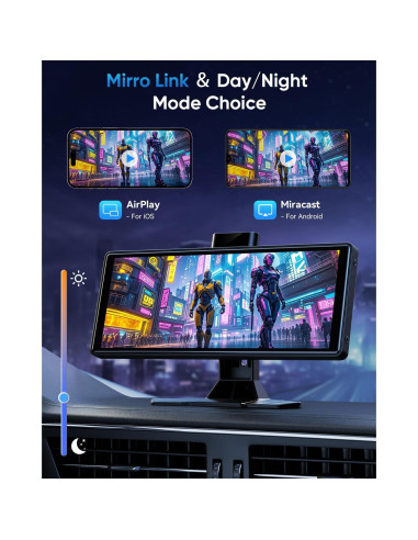 Pantalla Inalámbrica Portátil Carplay WANAWONG 10.26" HD GPS