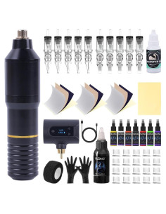Kit de Tatuaje Inalámbrico YILONG con Batería 1400 mAh y Agujas