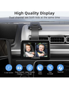 Cámara de Auto para Bebés Itomoro HD 1080P con Pantalla 5" 2