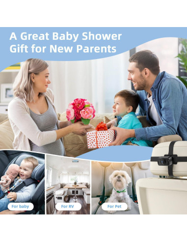 Cámara de Auto para Bebés Itomoro HD 1080P con Pantalla 5"