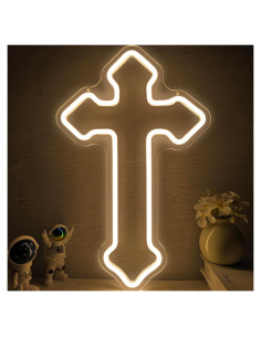 Luz de Neón Cruz Jesús LED Dimmable 40x25 cm OvoNinn