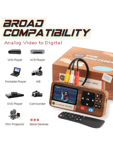 Convertidor de VHS a Digital RVT Digitizer 3.0 con USB 32GB