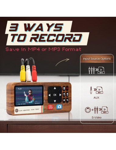 Convertidor de VHS a Digital RVT Digitizer 3.0 con USB 32GB