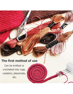 Herramienta de Tejer DAFENCHI con 3 Ganchos - Rojo Vino 2