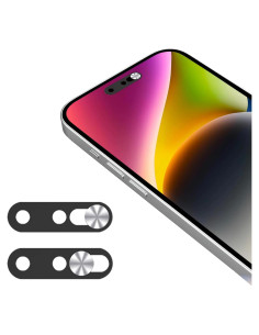 Cubierta de Cámara Frontal EYSOFT para iPhone 14 Pro Max - 2 Paquete, Plata