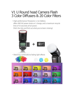 Flash Godox V1-C U para Canon, 76Ws, TTL, Accesorios 2