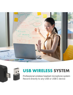Micrófono Inalámbrico USB-C Movo WMX-1-UH para PC y Smartphones 2