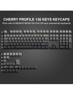 Juego de Teclas Dagaladoo PBT 136 Teclas Gris Retroiluminadas 2