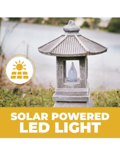 Estatua Solar de Jardín VP Home Pagoda Tranquila 30.48 cm 2