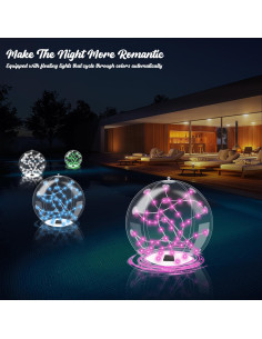 Luces Flotantes Solares Waputne 35.56 cm IP68 2 Pcs con Control Remoto 2