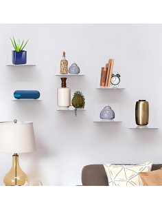 Estantes Flotantes Kakalote 4 Piezas Acrílico Transparente 10.2cm 2