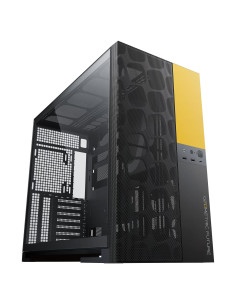 Panel Frontal M5 Vent Futuro Geométrico Negro/Amarillo E-ATX