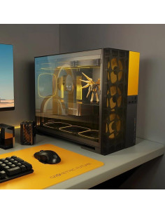 Panel Frontal M5 Vent Futuro Geométrico Negro/Amarillo E-ATX 2