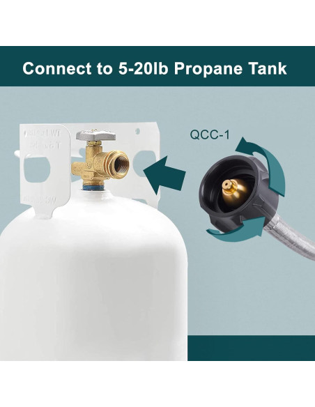 Manguera Adaptadora de Propano GASPRO 5 Pies para Griddle