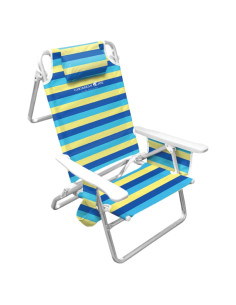Silla de Playa Plegable Caribbean Joe 5 Posiciones Rayas Bold