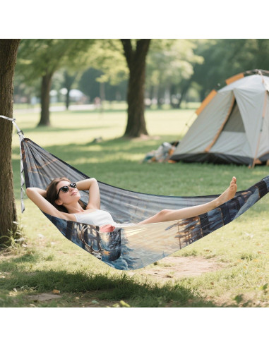 Hamaca Individual Portátil Alce 290x138cm 150kg Poliester