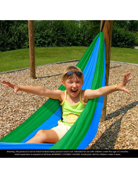 Hamaca para Niños Grassman 1.83x1.10m Azul y Verde Hamaca para Niños Grassman 1.83x1.10m Azul y Verde