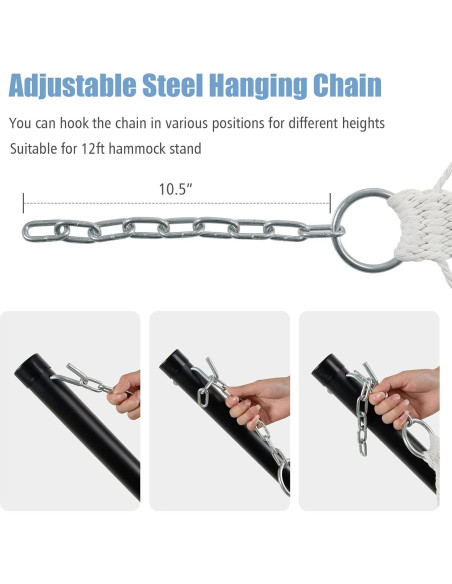 Hamaca Plegable GYMAX con Almohada y Barras de Madera 141x191cm