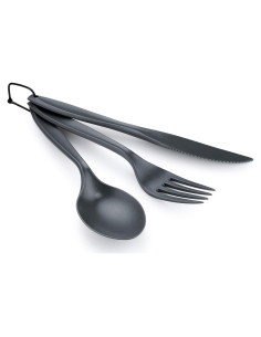 Juego de Cuchillería 3 Piezas GSI Outdoors Gris para Camping