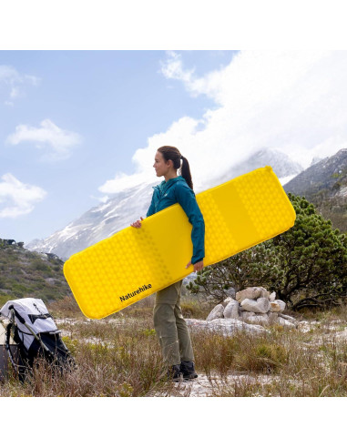 Almohadilla de Camping Autoinflable Naturehike Amarilla 196x65cm