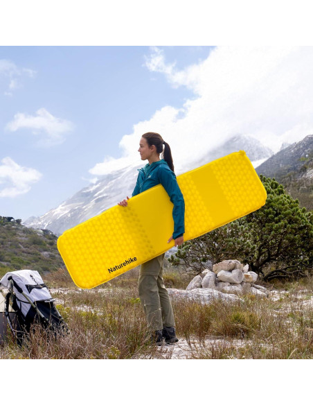 Almohadilla de Camping Autoinflable Naturehike Amarilla 196x65cm