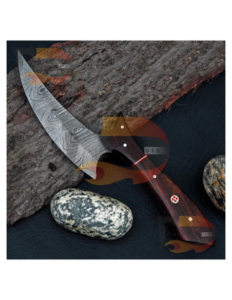 Cuchillo de Caza Personalizado Genérico Acero Damasco 22.86 cm