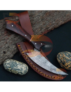 Cuchillo de Caza Personalizado Genérico Acero Damasco 22.86 cm 2