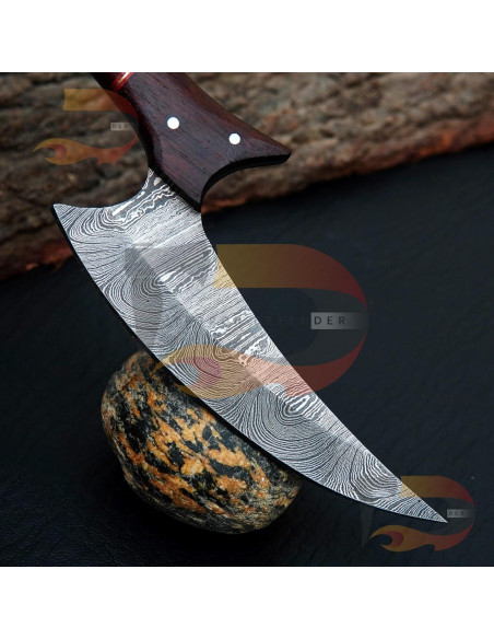 Cuchillo de Caza Personalizado Genérico Acero Damasco 22.86 cm