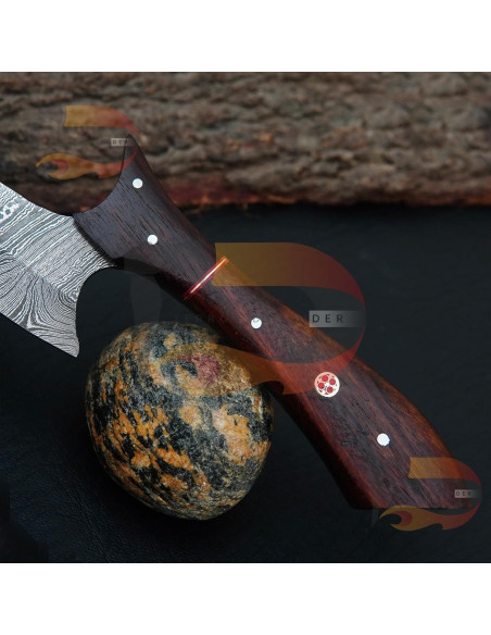 Cuchillo de Caza Personalizado Genérico Acero Damasco 22.86 cm