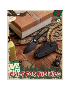 Cuchillo de hoja fija Mossy Oak 20.32 cm con funda Kydex 2