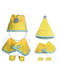 Conjunto de Pijama Amarillo 3 Piezas para Muñecas Labubu 15-17cm