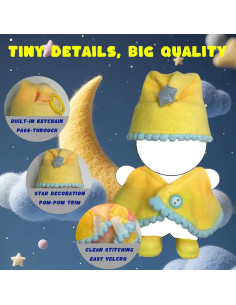 Conjunto de Pijama Amarillo 3 Piezas para Muñecas Labubu 15-17cm 2