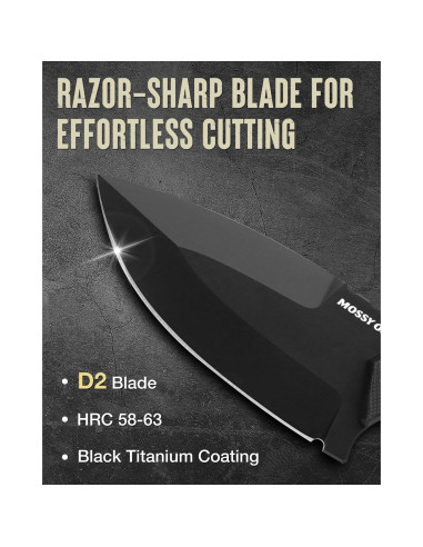 Cuchillo de hoja fija Mossy Oak 20.32 cm con funda Kydex