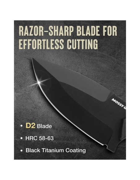 Cuchillo de hoja fija Mossy Oak 20.32 cm con funda Kydex