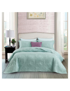 Edredón Individual CHIXIN Algodón Botánico Verde Claro 2 Piezas