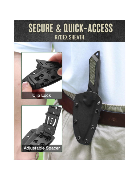 Cuchillo de hoja fija Mossy Oak 20.32 cm con funda Kydex