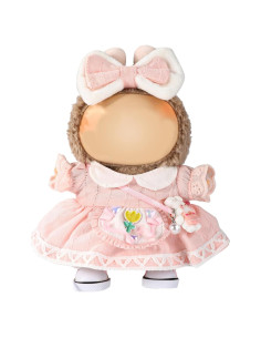 Conjunto de Ropa de Muñeca Kawaii Lyreh 4 Piezas Rosa 15-17cm