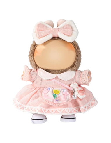 Conjunto de Ropa de Muñeca Kawaii Lyreh 4 Piezas Rosa 15-17cm