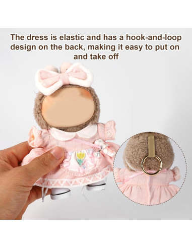 Conjunto de Ropa de Muñeca Kawaii Lyreh 4 Piezas Rosa 15-17cm