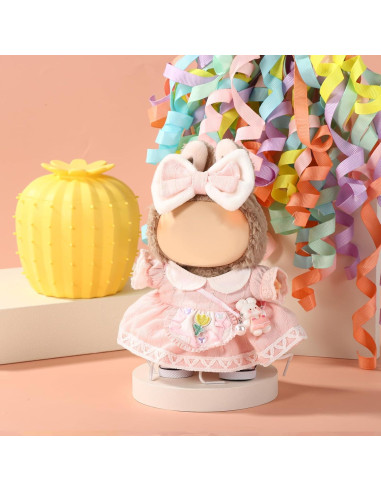 Conjunto de Ropa de Muñeca Kawaii Lyreh 4 Piezas Rosa 15-17cm