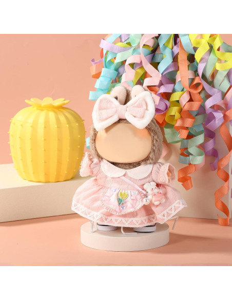 Conjunto de Ropa de Muñeca Kawaii Lyreh 4 Piezas Rosa 15-17cm