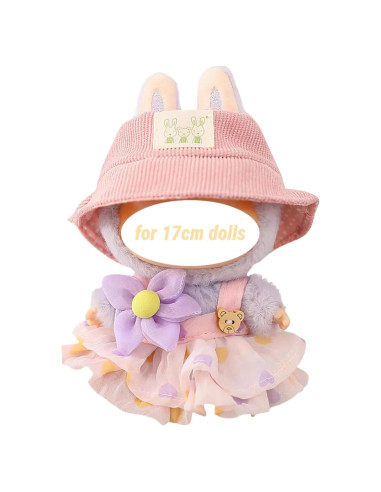 Conjunto de Ropa para Muñeca 17cm KPWIN - Vestido Rosa y Accesorios