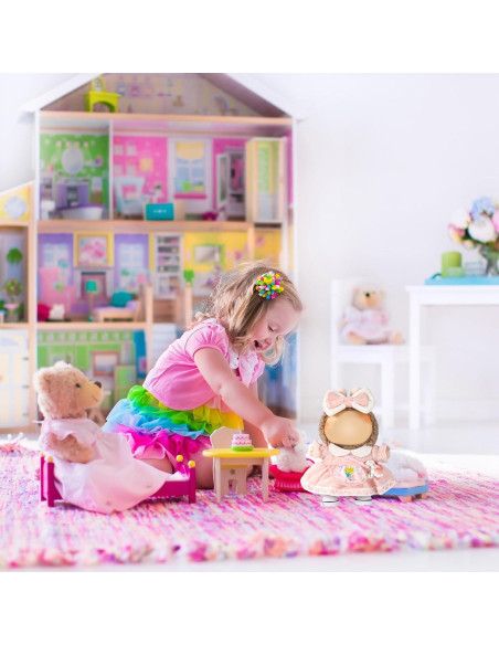 Conjunto de Ropa de Muñeca Kawaii Lyreh 4 Piezas Rosa 15-17cm