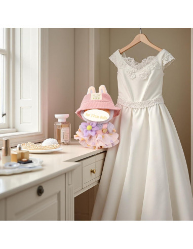 Conjunto de Ropa para Muñeca 17cm KPWIN - Vestido Rosa y Accesorios