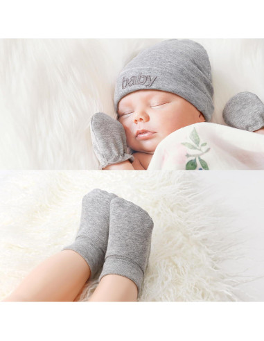 Conjunto de Gorro, Manoplas y Calcetines BQUBO 0-6 Meses